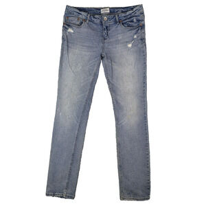 Aeropostale Jeans Womens 11/12 Long Bayla Skinny Distressed Stetch Mid Rise